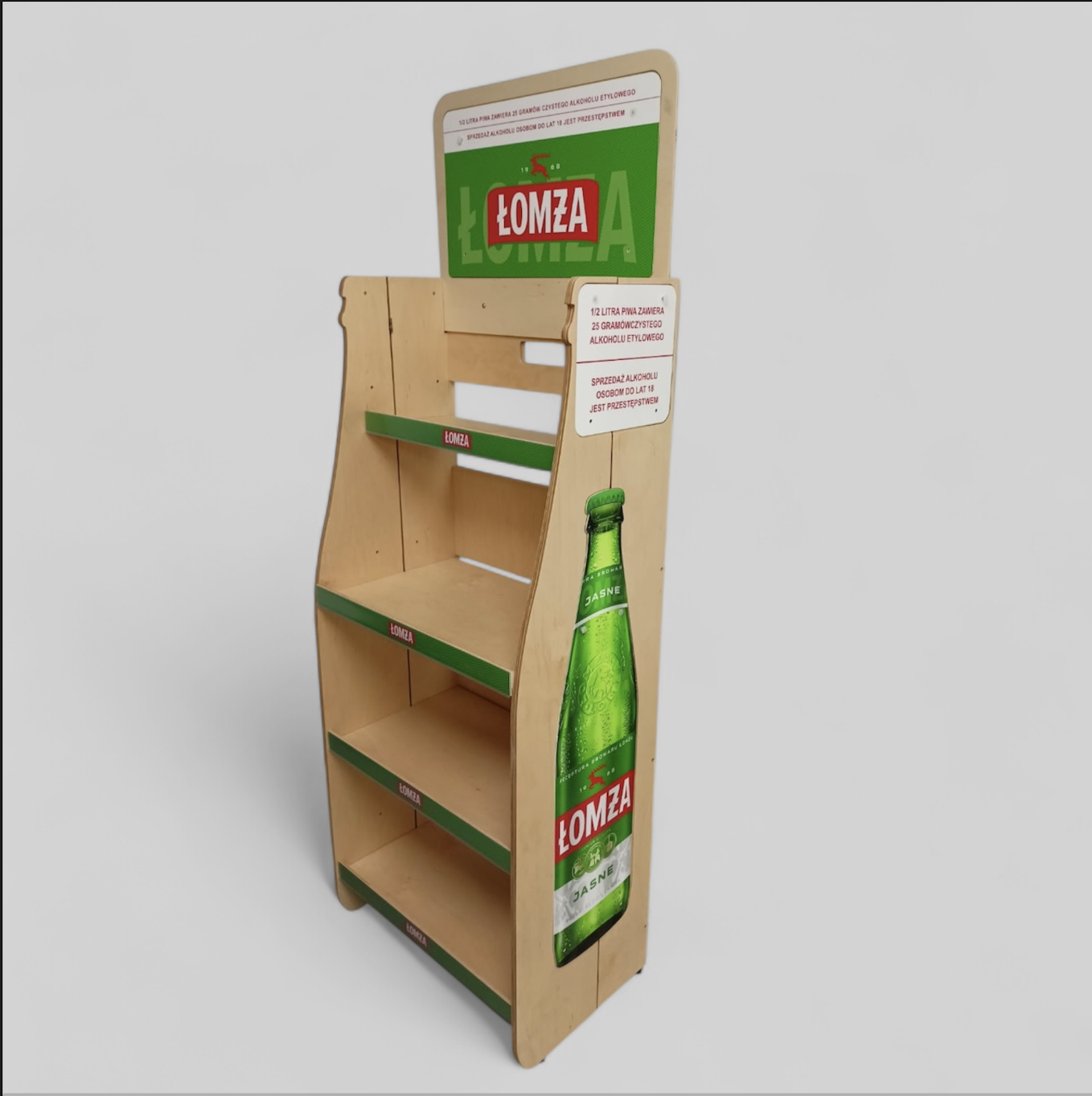 Plywood display for FMCG products