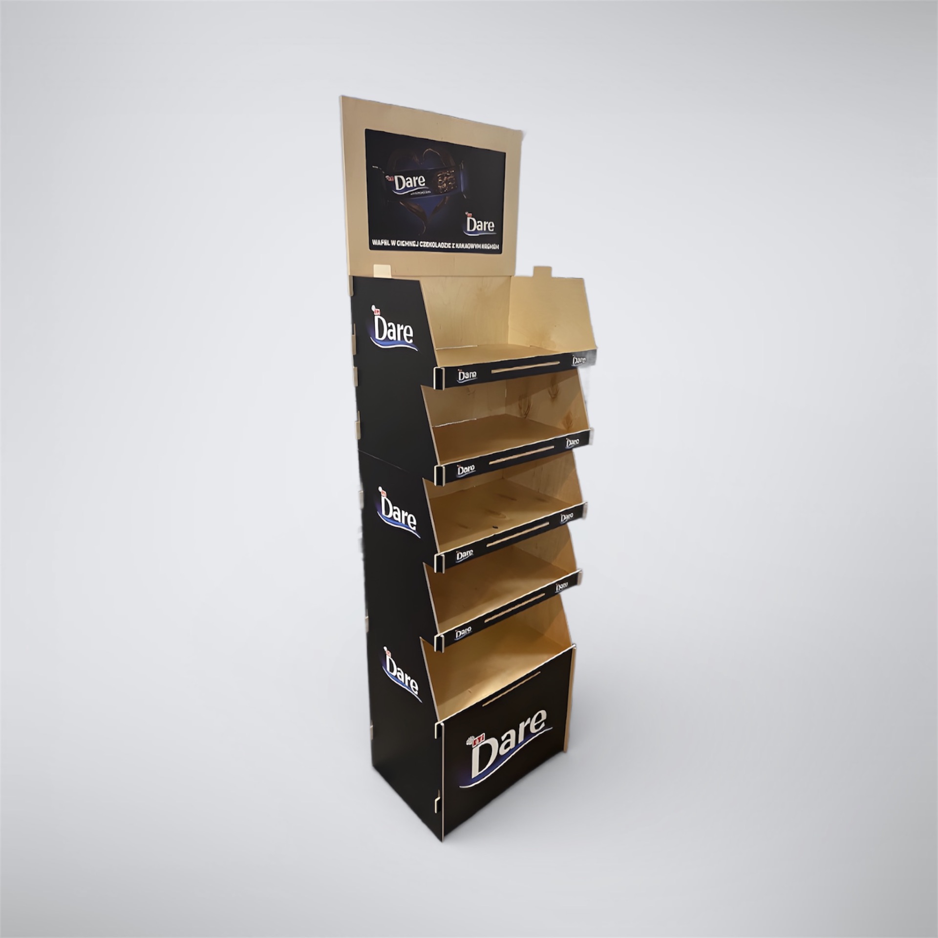 Multi-material display with printed branding